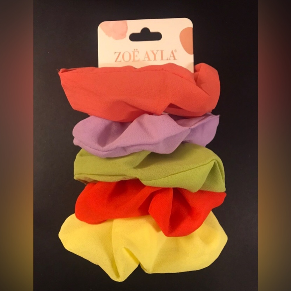 Bright Scrunchies Hair Accessories 5pcs Set NWT